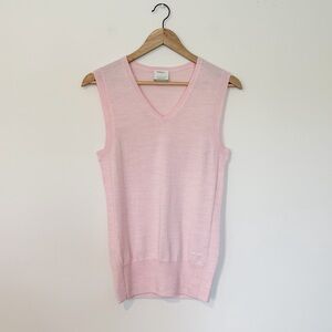 Nike Golf Tour Performance Light Pink V-Neck Sweater Marino Wool Blend